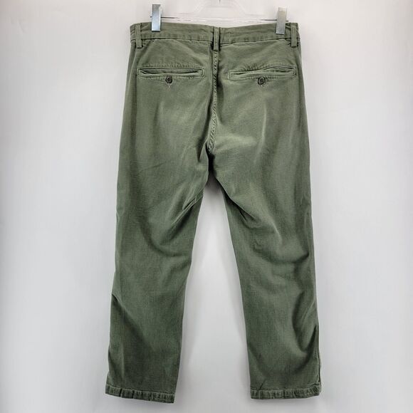 AMO Easy Trousers In Surplus Green Size 28 Womens Cropped Straight Leg High Rise - Picture 5 of 13